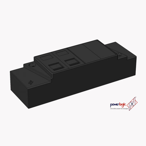 Oblique Voice & Data Block - Underdesk data & AV modules. Plastic block. Module underdesk power.